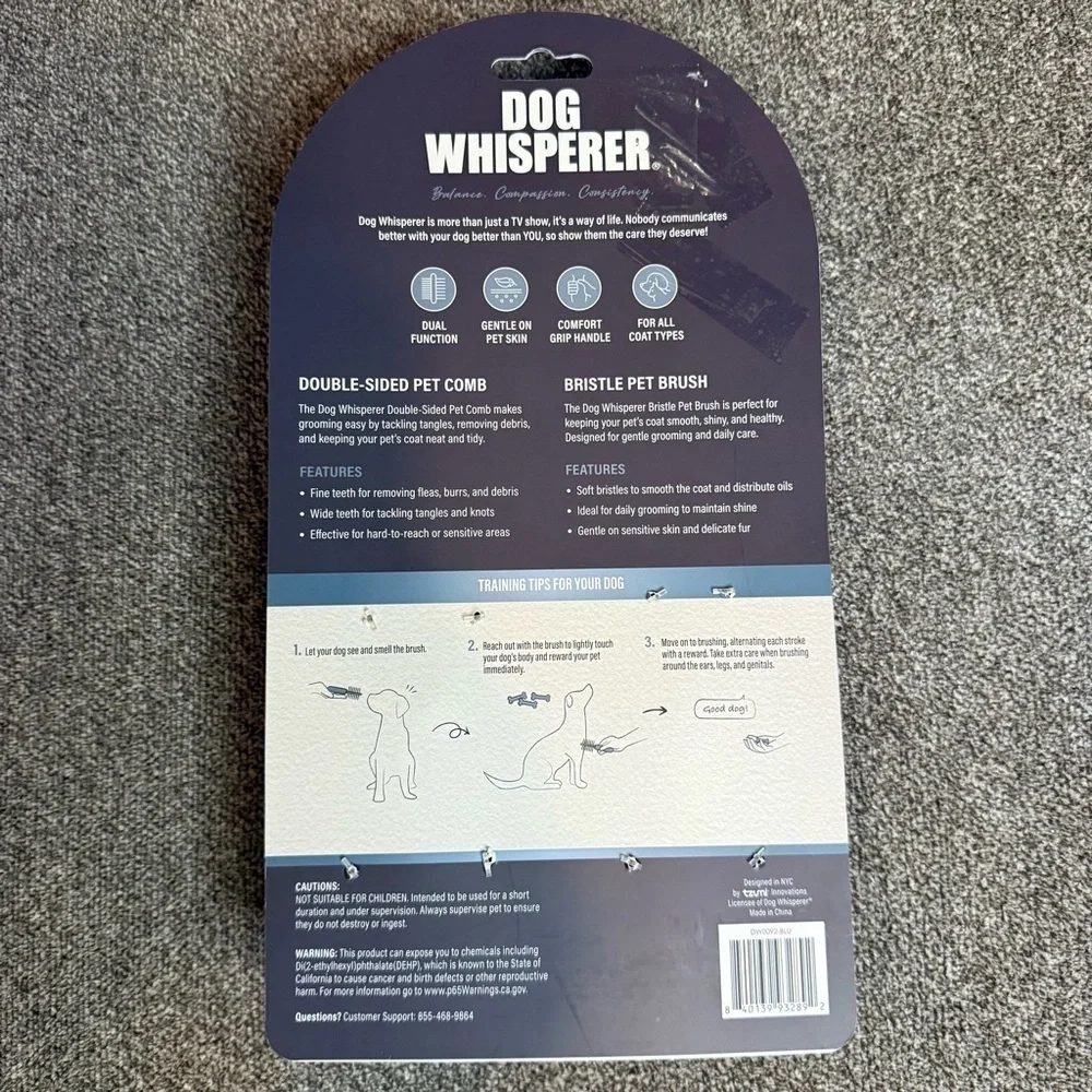 NWT Dog Whisperer Pet Brush Grooming Set for all breeds and all hair types
